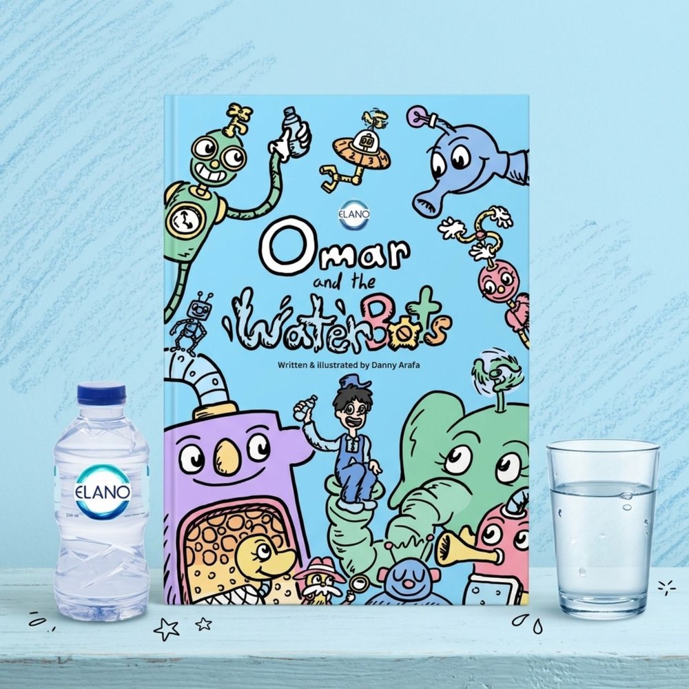 Omar and the WaterBots — children's book cover, written and illustrated by Danny Arafa